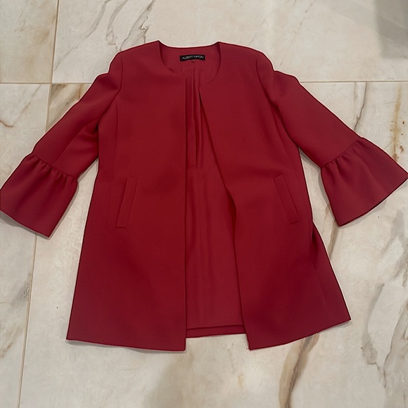 Albert Nipon Size 8 Red Dress Suit - Picture 3 of 13